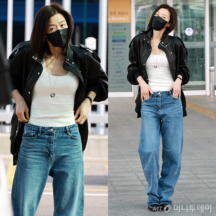 배우 전지현이 스위스 제네바에서 열리는 명품시계 행사 참석 차 14일 오전 인천국제공항을 통해 출국하고 있다. /사진=머니투데이 DB