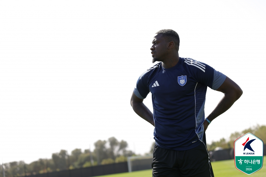 올해 1월 아랍에미리트(UAE)에서 훈련 중인 울산 HD 말컹. /사진=한국프로축구연맹 제공
