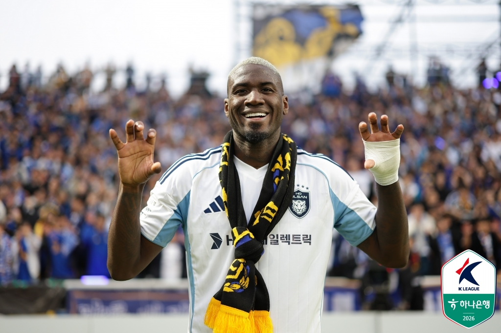 지난 11일 인천축구전용경기장에서 열린 인천 유나이티드전에 나선 울산 HD 말컹. /사진=한국프로축구연맹 제공