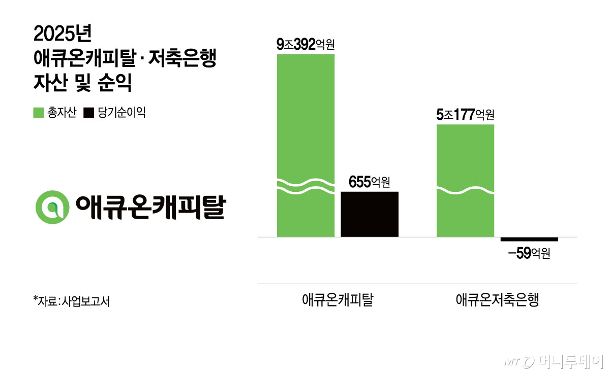 2025년 애큐온캐피탈·저축은행 자산 및 순익/그래픽=윤선정