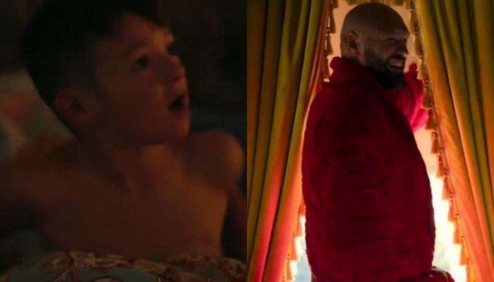 타이슨 퓨리(오른쪽)를 향해 아들 이도니스가 소리치고 있다. /사진=더선 갈무리