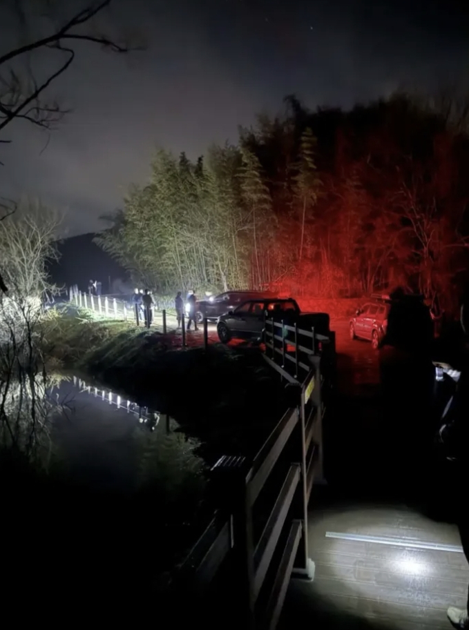 새벽 시간대 살목지 주변에 몰린 차량/사진=SNS 갈무리