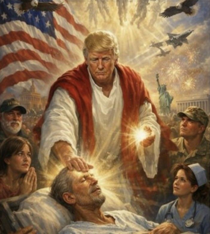 도널드 트럼프 미국 대통령이 SNS(소셜미디어)에 자신을 예수처럼 묘사한 이미지를 올렸다가 논란이 일자 삭제했다./사진=트럼프 대통령 트루스소셜 