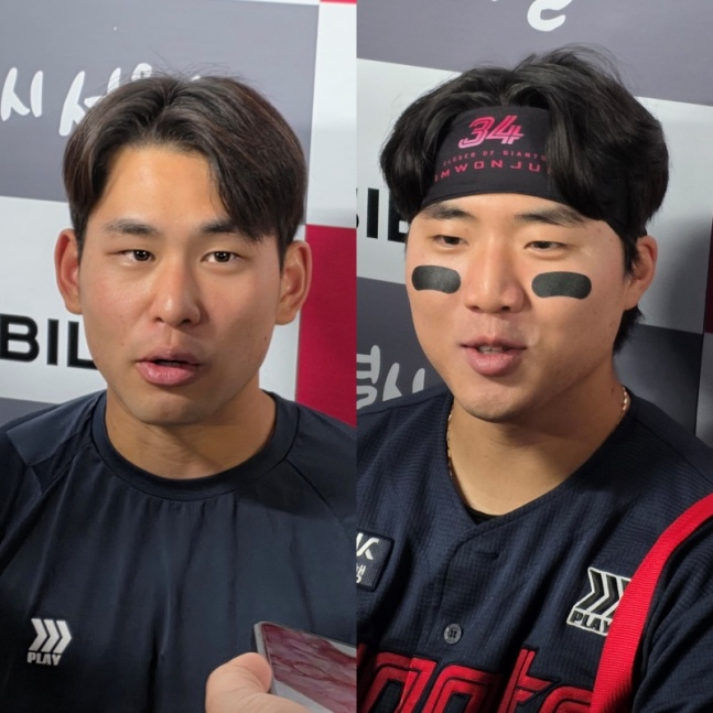 롯데 김진욱(왼쪽)-손성빈. /사진=김동윤 기자