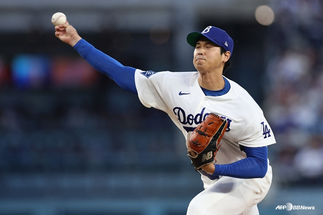 역투하는 오타니. /AFPBBNews=뉴스1