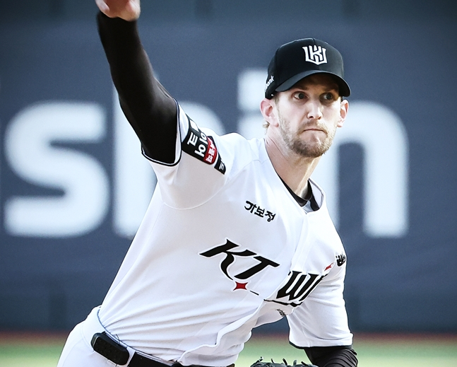 지난 18일 키움 히어로즈전에 선발 등판한 보쉴리. /사진=KT 위즈