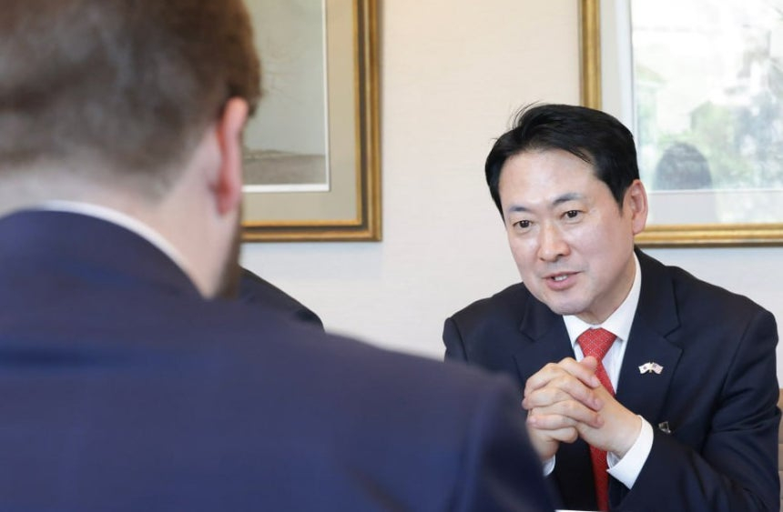 미국 국무부 차관보 면담한 장동혁 대표 모습. /사진=국민의힘 제공