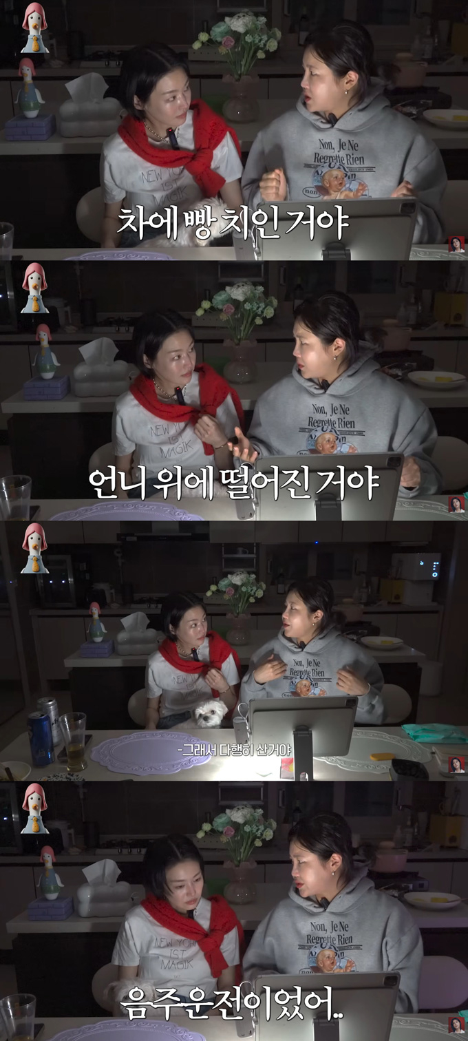 가수 솔비가 과거 음주운전 사고를 당해 죽을 뻔한 일을 털어놨다./사진=유튜브 채널 '솔비이즈백' 영상