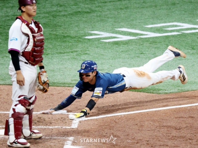 1-1 동점을 만드는 김주원의 득점. /사진=강영조 선임기자