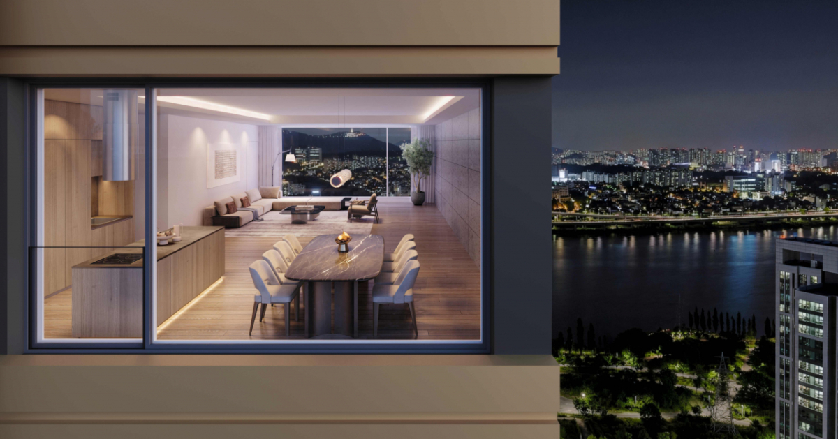 조망 특화 평면(LDK, 스위블 구조 등)으로 누리는 한강 조망/사진제공=삼성물산 