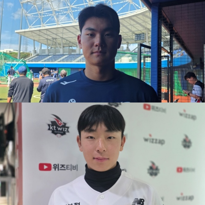 유신고 출신 NC 김주원(위쪽)과 KT 이강민. /사진=김동윤 기자