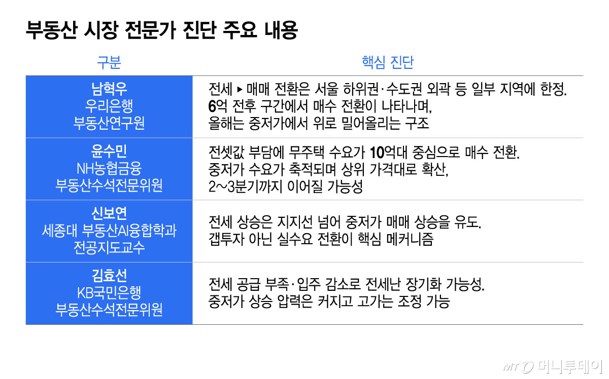 부동산 시장 전문가 진단 주요 내용/그래픽=윤선정