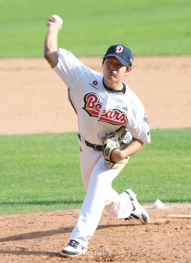 두산 베어스 마무리 투수 김택연. /사진=김진경 대기자