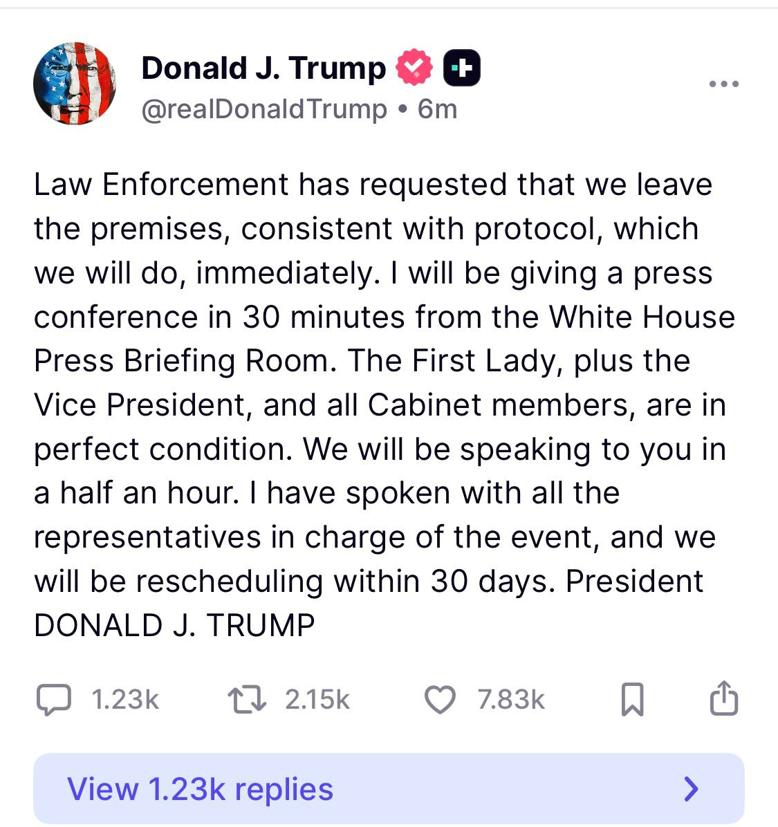 /사진= 트럼프 대통령 소셜미디어