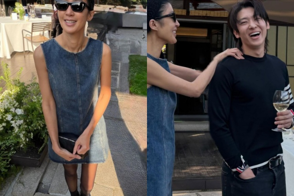 모델 겸 방송인 신현지의 결혼식 현장이 공개됐다./ 사진=홍진경 SNS