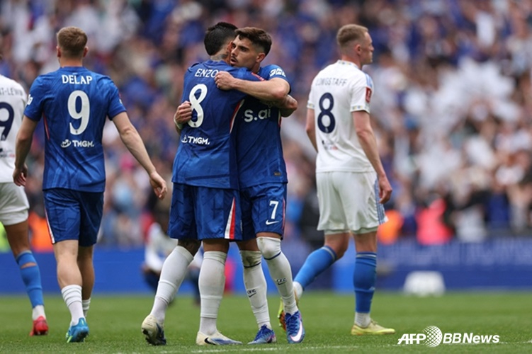 기뻐하는 첼시 선수들. /AFPBBNews=뉴스1