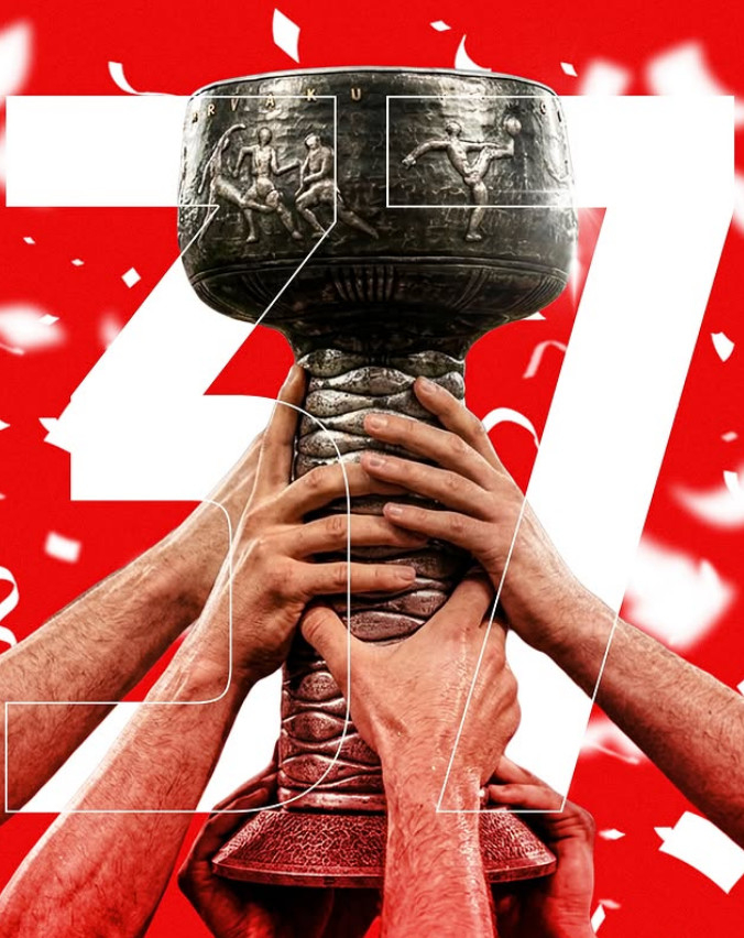 즈베즈다는 2017~2018시즌 이후 이번 2025-2026시즌까지 무려 9시즌 연속 수페르리가 제패에 성공했다. /사진=즈베즈다 공식 SNS 갈무리