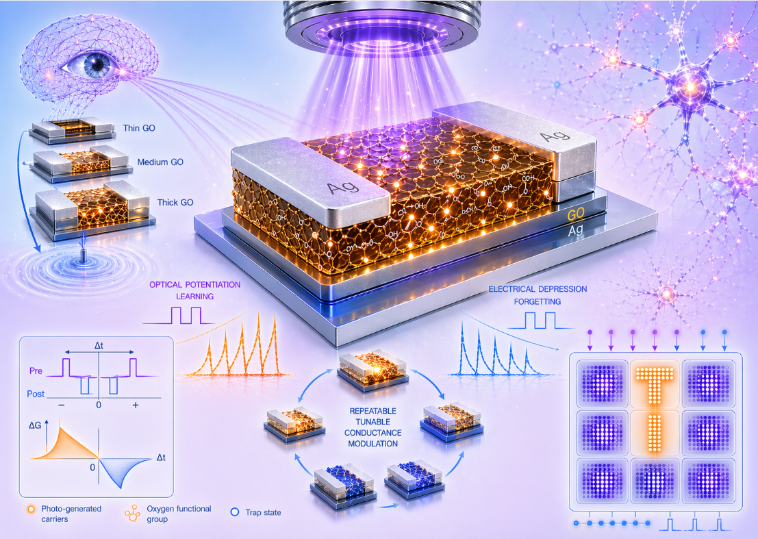 이성남 교수팀이 개발한 '2차원 그래핀 산화물 반도체'의 시각 신경모방 이미지./사진제공=한국공학대