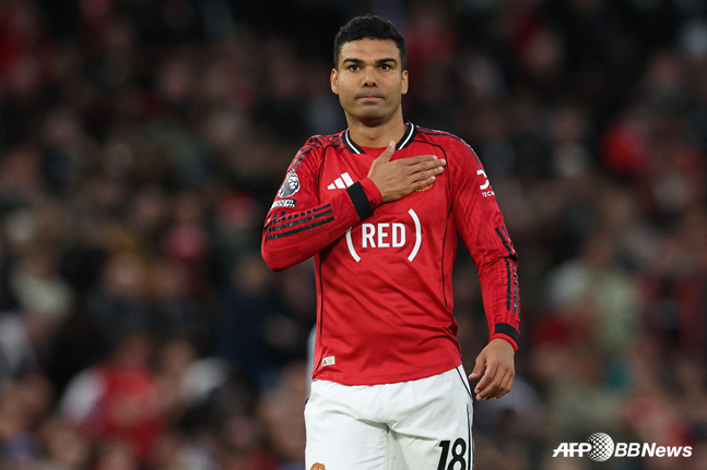 카세미루의 골 세리머니. /AFPBBNews=뉴스1