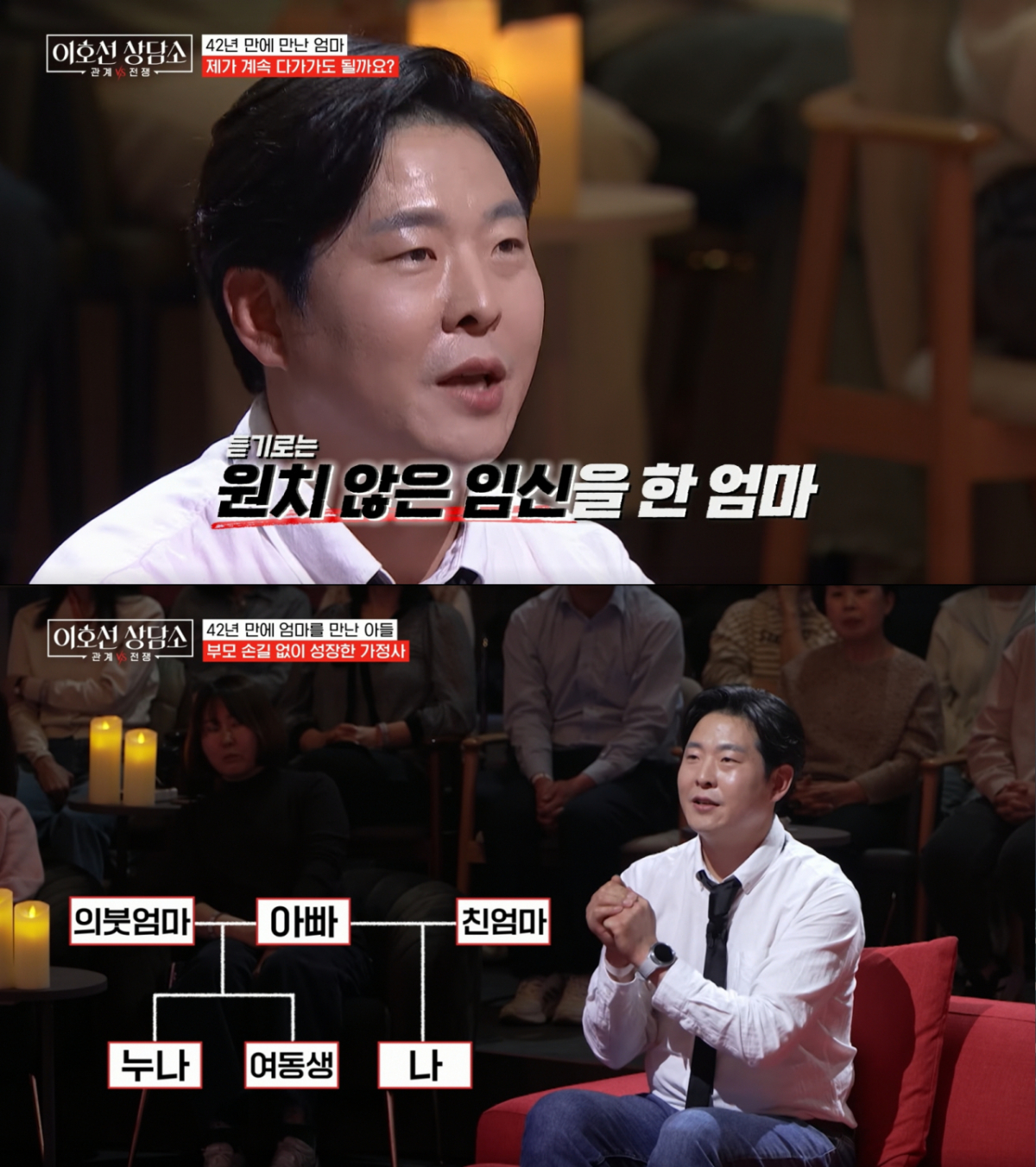 어머니의 원치 않는 임신으로 친할머니에게 자란 김대성. /사진=tvN '이호선 상담소' 캡처
