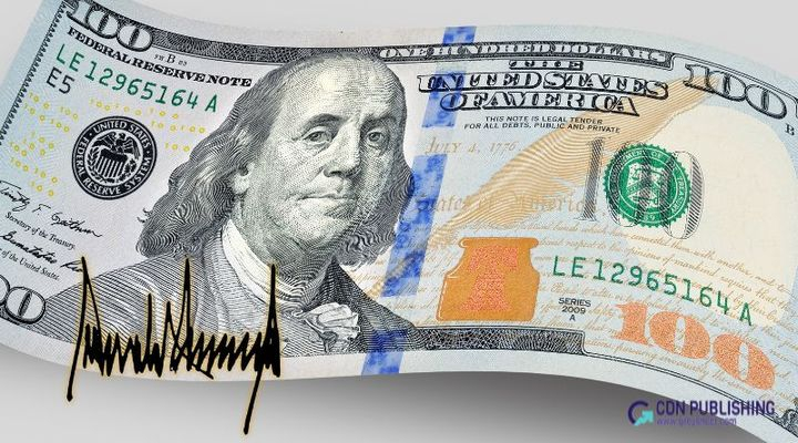 트럼프 서명이 들어간 100달러 지폐 상상도 /사진=그레이시트닷컴