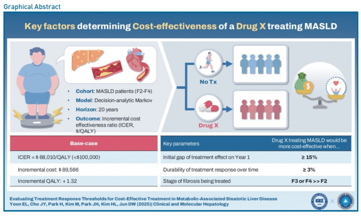 MASLD 신약의 '비용-효과성' 결정 핵심요인 모식도./사진제공=삼육대