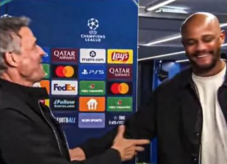 뱅상 콤파니(왼쪽) 감독과 루이스 엔리케 감독. /사진=TZ 갈무리