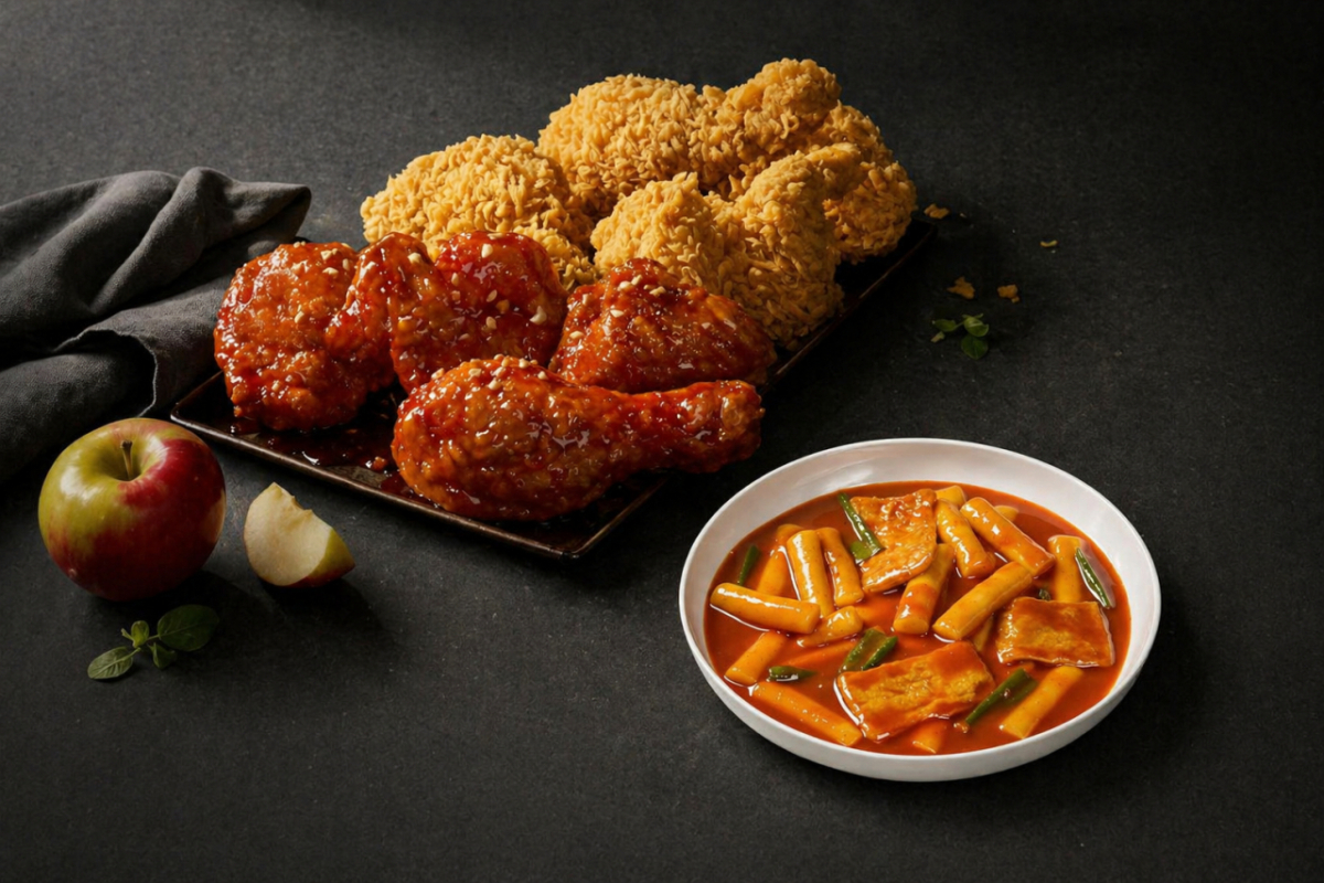 BBQ '황금올리브치킨'과 '양념치킨'/사진=BBQ