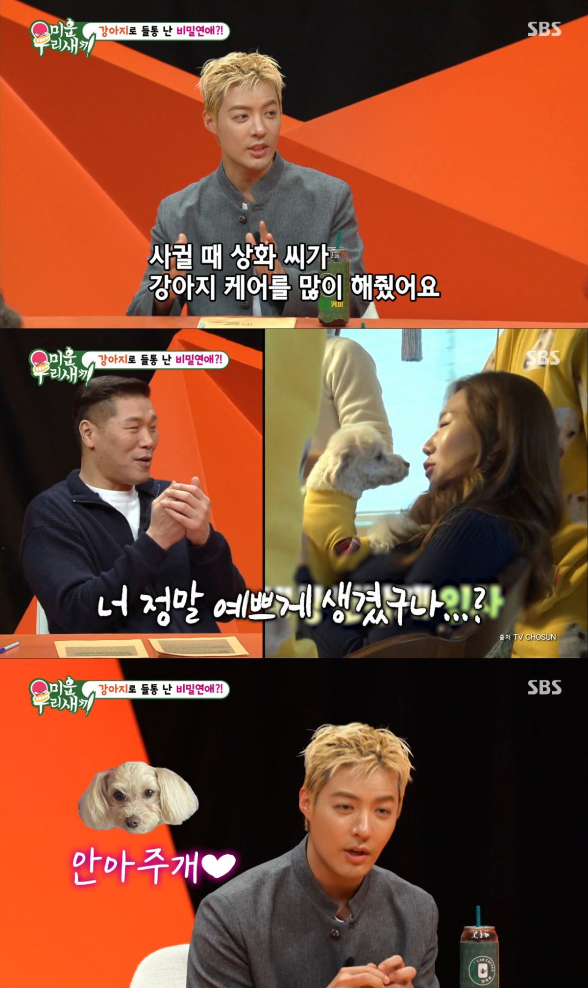 이상화에게만 애교를 부리던 강남의 반려견. /사진=SBS '미운 우리 새끼' 캡처