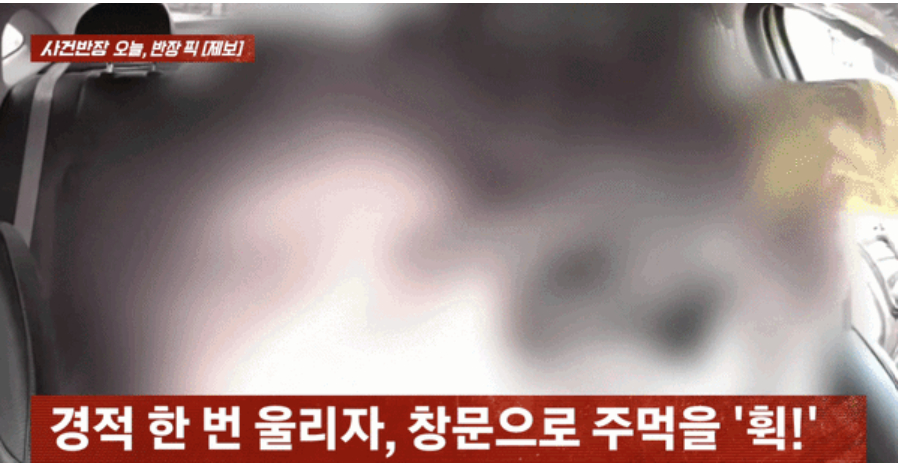 한 자전거 운전자가 경적을 울린 여성 택시기사에게 주먹을 휘둘러 논란이 되고 있다. 사진=사건반장 캡처