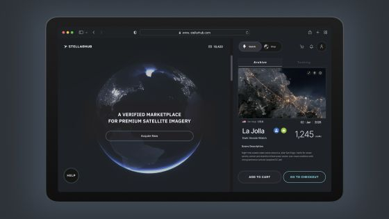 글로벌 위성데이터를 통합 검색·분석하는 StellarHub 플랫폼 화면/사진=스텔라비전 