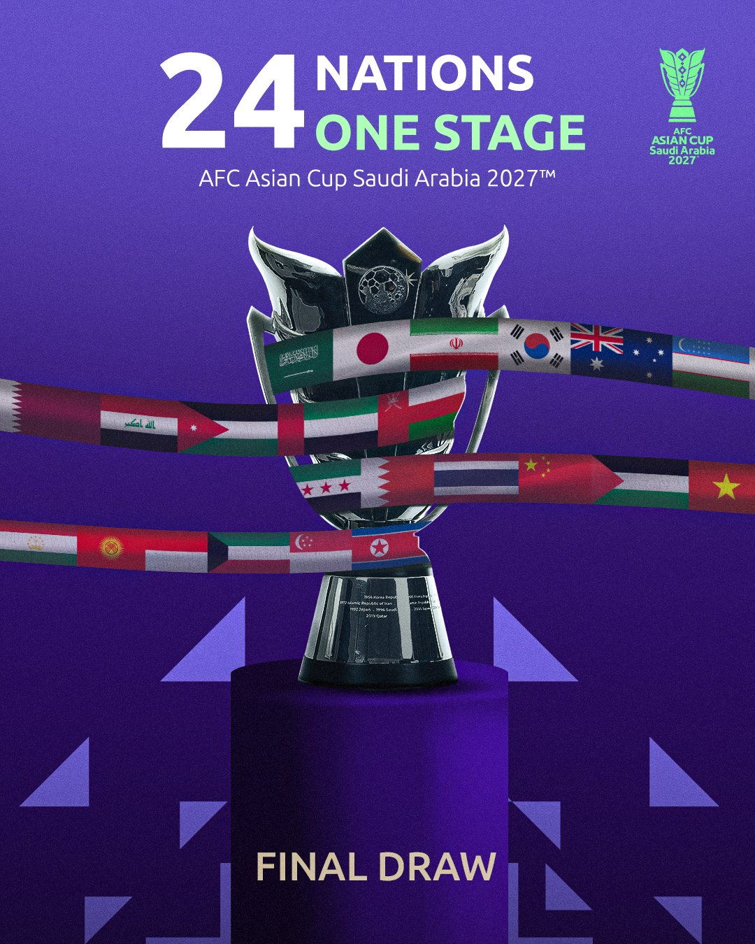 10일 사우디아라비아에서 열리는 2027 아시아축구연맹(AFC) 아시안컵 조 추첨식. /사진=AFC 아시안컵 SNS 캡처