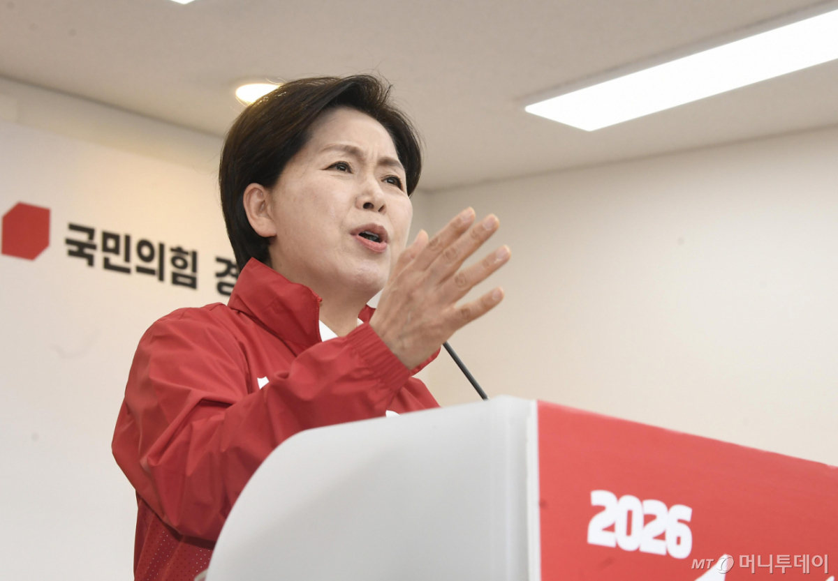 [수원=뉴시스] 김종택 기자 = 양향자 국민의힘 경기도지사 후보가 6일 오전 경기 수원시 경기도당에서 열린 경기도당 필승결의대회에서 발언하고 있다. (공동취재) 2026.05.06. photo@newsis.com /사진=류현주
