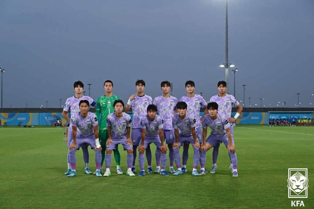 한국 U-17 대표팀 선수들. /사진=대한축구협회 제공