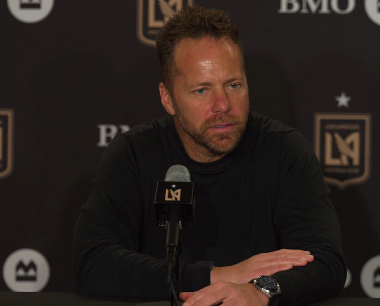 마크 도스 산토스 LAFC 감독이 11일 오전 10시(한국시간) 미국 로스앤젤레스 BMO 스타디움에서 열린 2026 미국프로축구(MLS) 12라운드 홈경기 후 기자회견에서 발언하고 있다. /사진=LAFC 공식 영상 갈무리