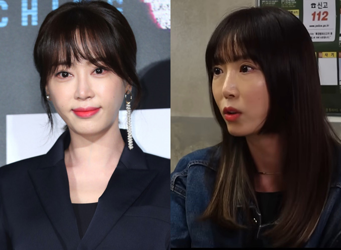 배우 강예원이 눈 앞트임 복원 수술을 하기 전인 2019년 모습(사진 왼쪽)과 2024년 1월 웹 예능 '노빠꾸탁재훈'에 출연했을 당시 모습. 강예원은 앞트임 복원 수술을 받은지 얼마 안 됐을 때 '노빠꾸탁재훈'에 출연했다고 밝혔다. /사진=머니투데이 DB