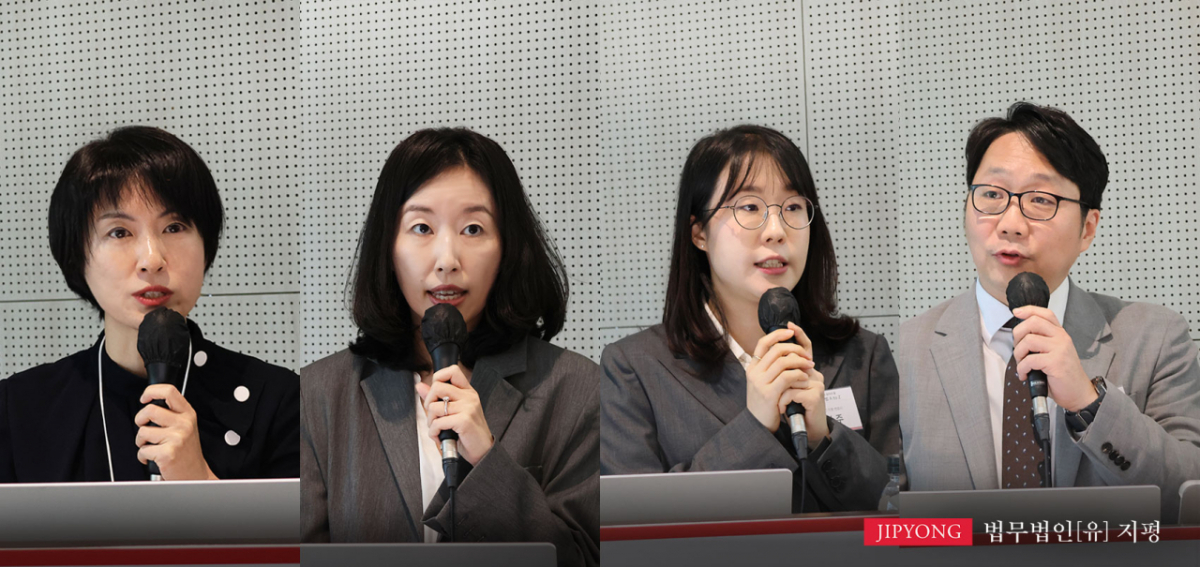 왼쪽부터 송한사 파트너변호사, 강민제 파트너변호사, 김민주 변호사, 백종현 파트너변호사./사진제공=법무법인 지평