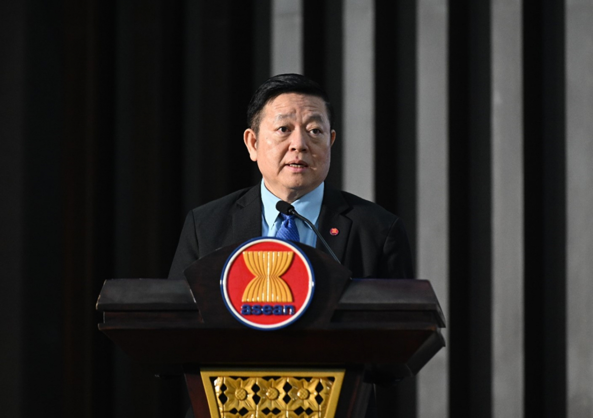 화웨이 ASEAN 사무총장인 카오 킴 호운이 개회사에서 발언하고 있다./사진=화웨이