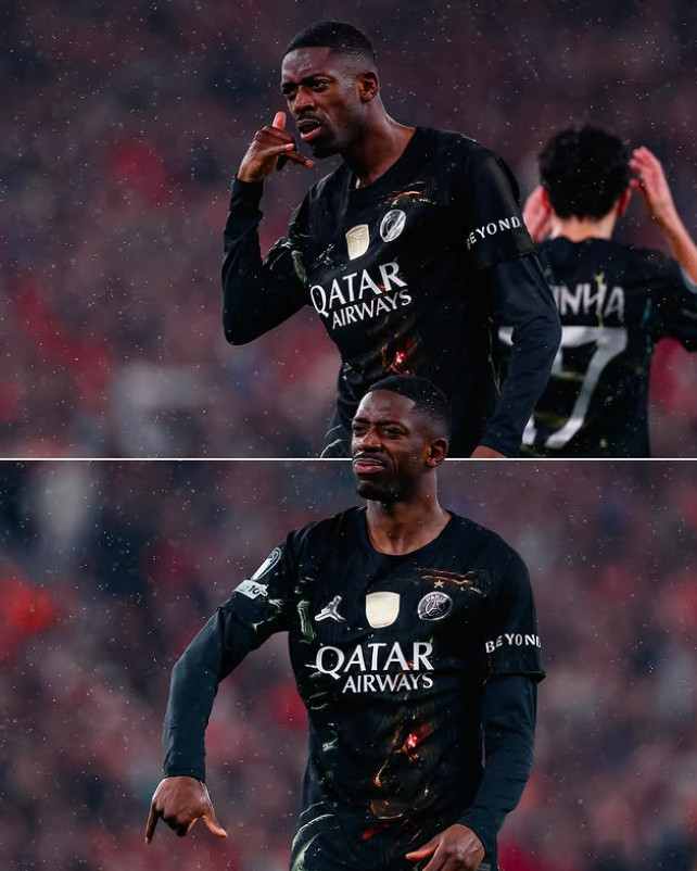 골 세리머니하는 우스만 뎀벨레. /사진=PSG 공식 SNS 갈무리
