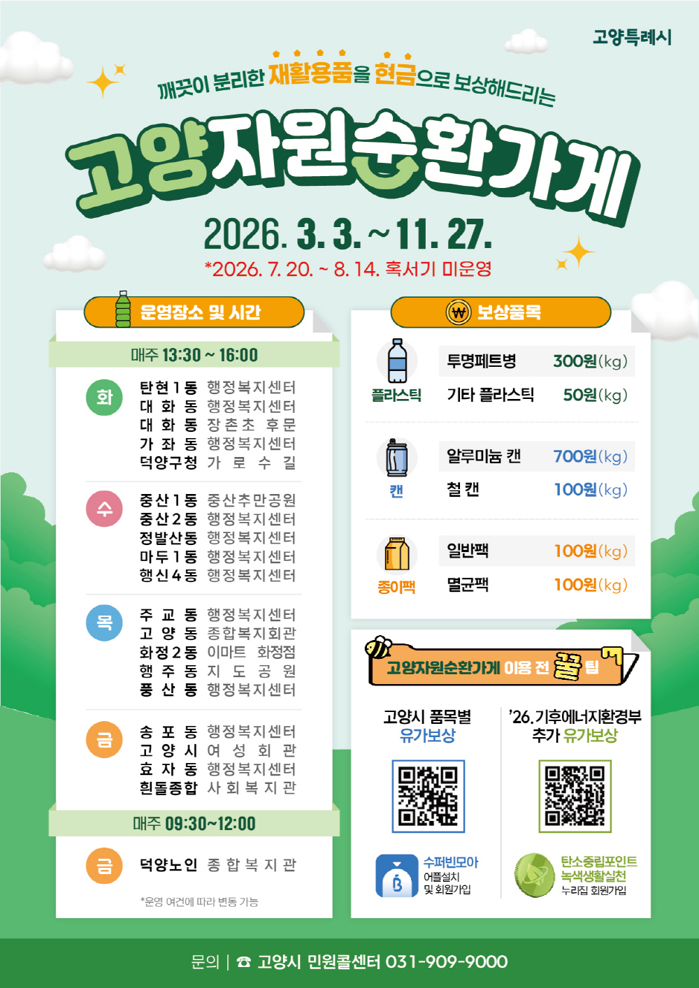 고양자원순환가게 안내문. /사진제공=고양시