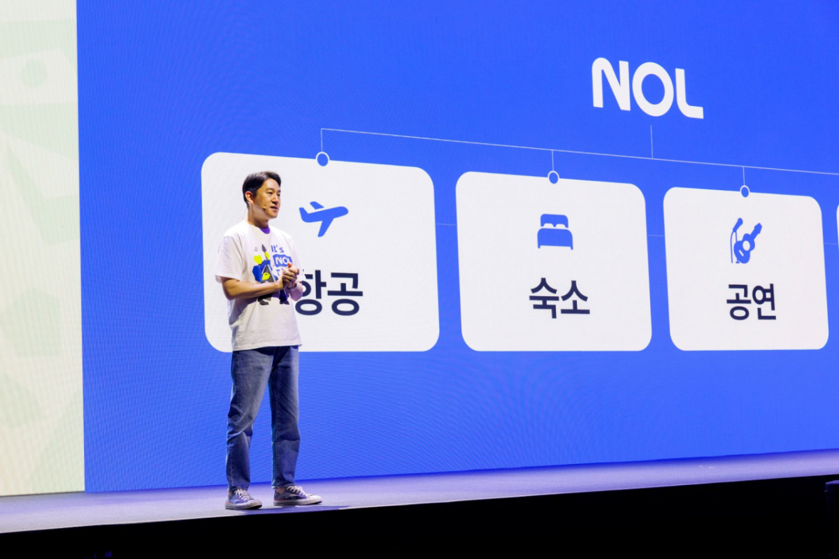 이철울 놀유니버스 대표가 19일 오전 서울 용산구 블루스퀘어에서 열린 'NOL 페스티벌 미디어 데이'에서 인사말을 하고 있다. /사진=뉴시스