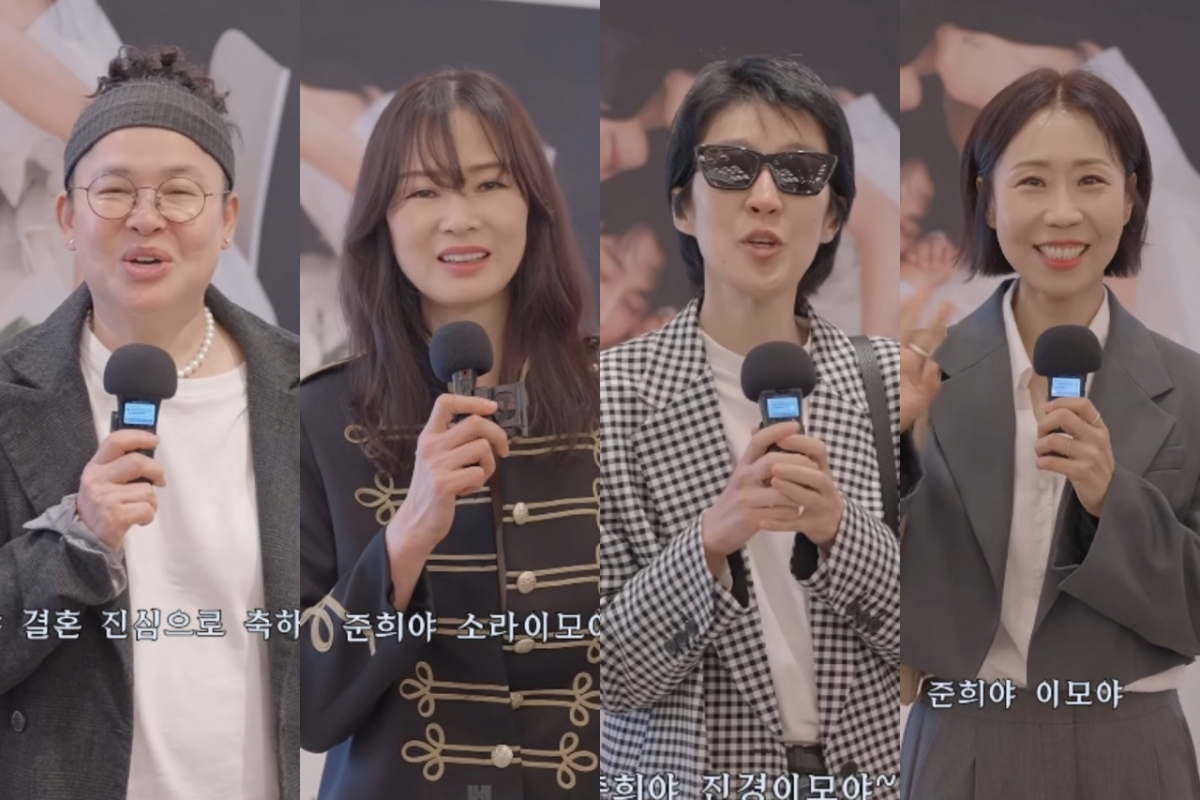 배우 고(故) 최진실의 절친이었던 방송인 이영자, 이소라, 홍진경, 정선희가 최진실의 딸인 인플루언서 최준희의 결혼을 축하했다. (왼쪽부터)방송인 이영자, 이소라, 홍진경, 정선희. /사진=최준희 인스타그램 캡처
