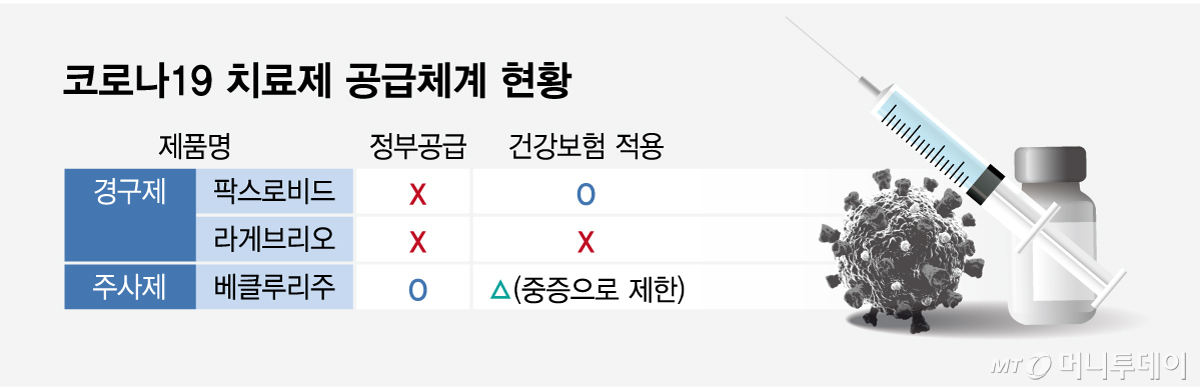 코로나19 치료제 공급체계 현황/그래픽=임종철