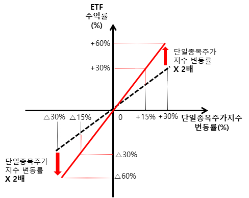 지렛대 효과(정방향 레버리지(2배) /사진=금융위원회