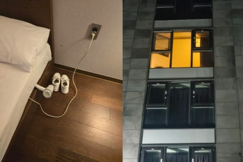 한 호텔 투숙객이 신발을 말리겠다며 헤어드라이어를 켜둔 채 장시간 외출한 탓에 화재가 발생할 뻔했다는 사연이 전해졌다. /사진=스레드 갈무리