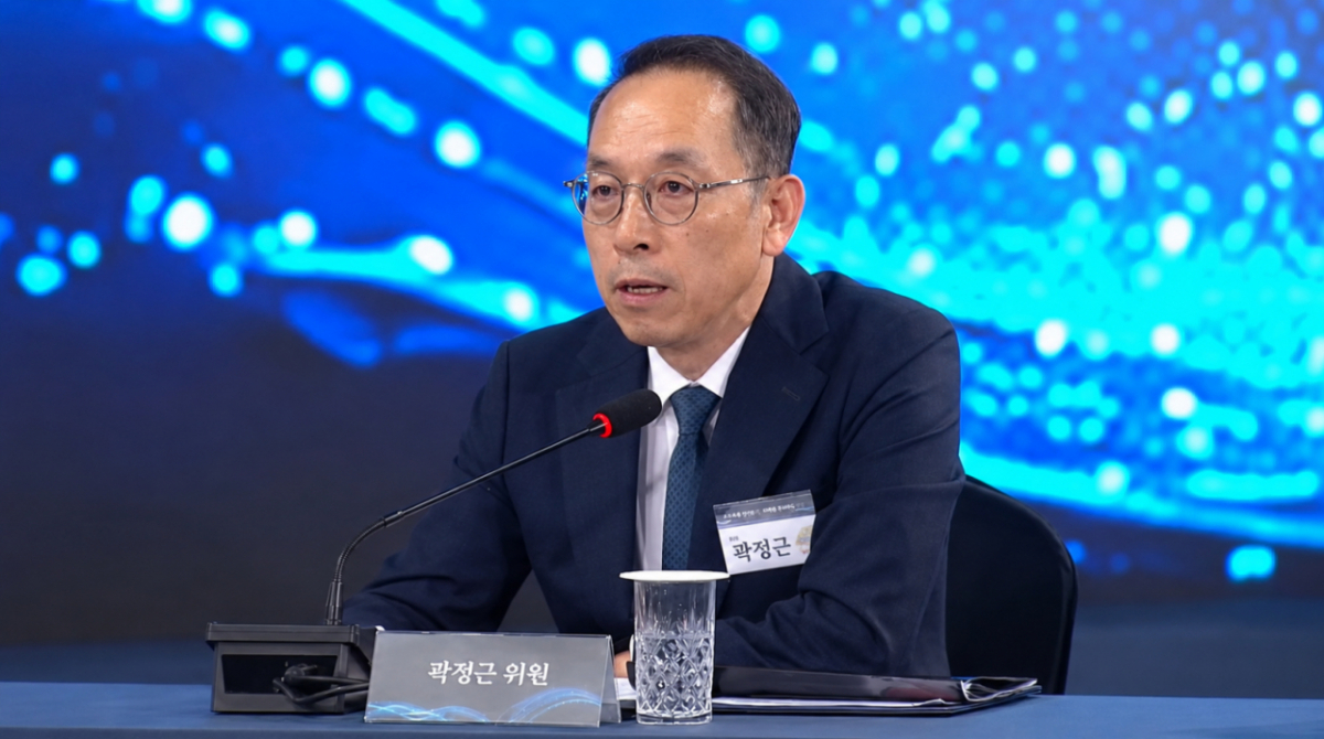 미래국방전략위원회에 참한 곽정근 호서대 교수가 발언하고 있다./사진제공=호서대