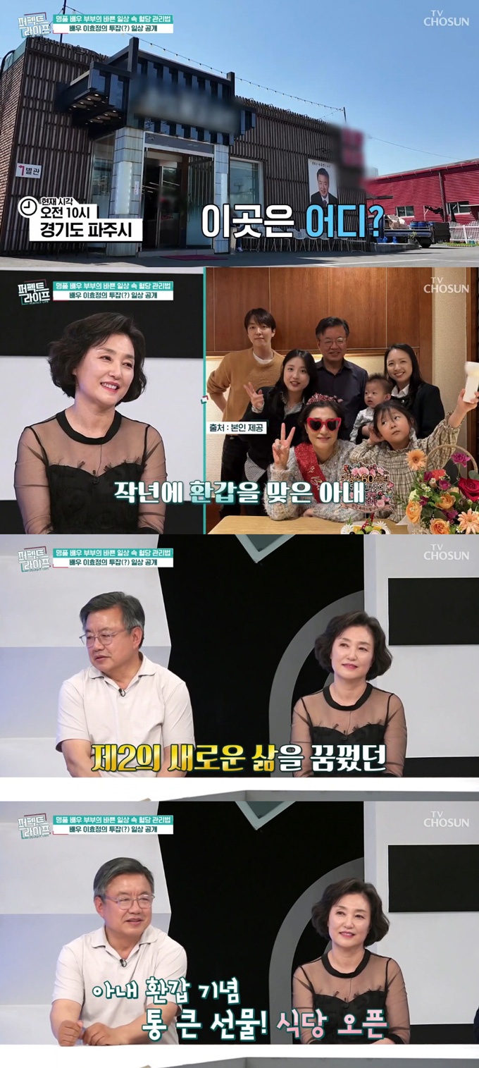 배우 이효정이 아내 환갑을 기념해 대형 갈빗집을 선물해줬다고 밝혔다. /사진=TV조선 '퍼펙트라이프' 방송 화면