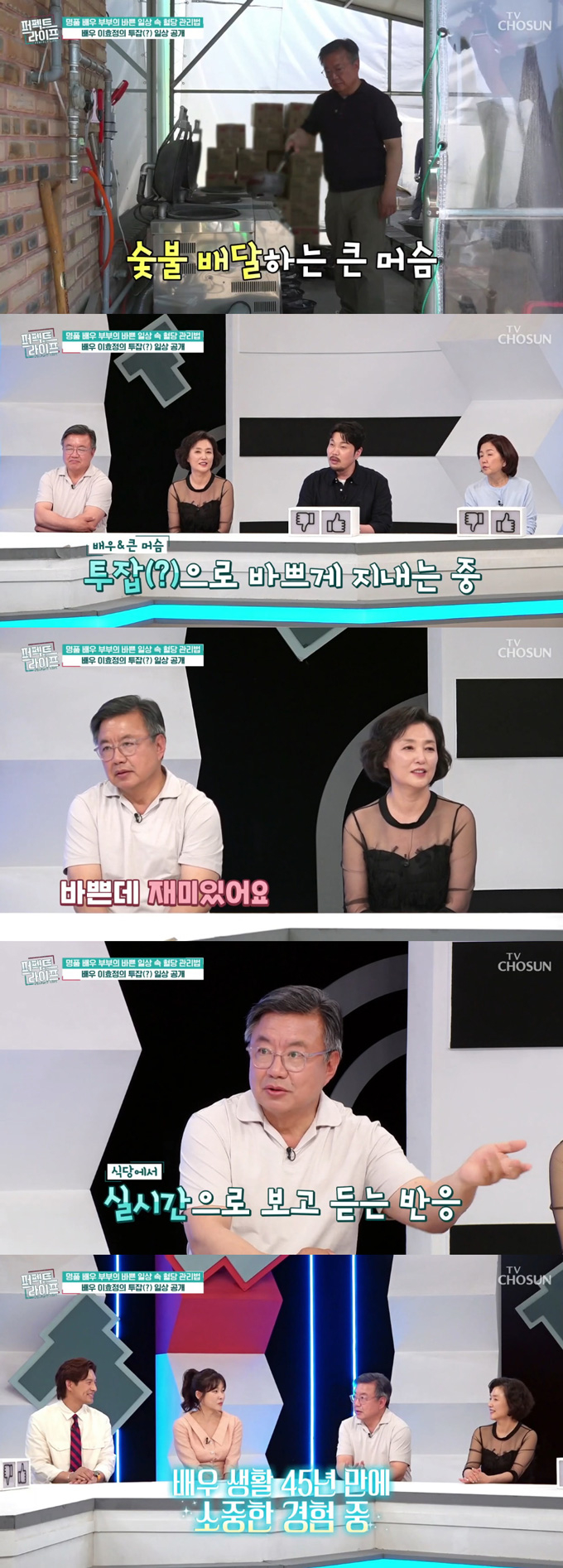 배우 이효정이 아내에게 선물한 대형 갈빗집에서 '투잡'을 뛰는 근황을 전했다. /사진=TV조선 '퍼펙트라이프' 방송 화면