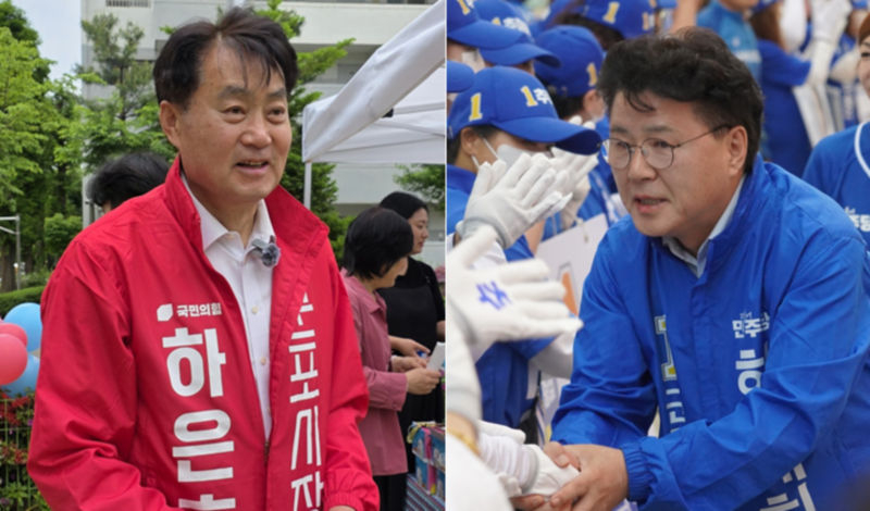 하은호 국민의힘 군포시장 후보(왼쪽), 한재희 더불어민주당 군포시장 후보./사진제공=각 후보 캠프 측