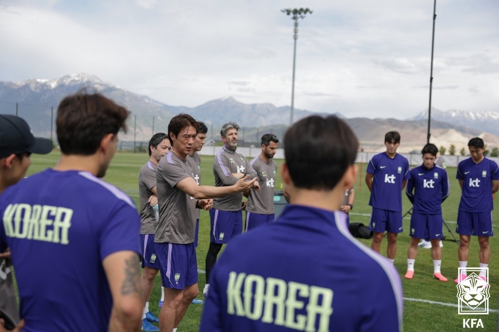 미국 고지대 솔트레이크시티에서 훈련 중인 홍명보호. /사진=대한축구협회 제공